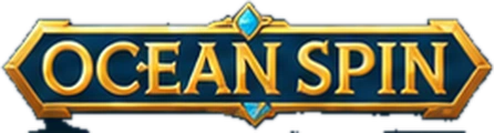 OceanSpin Casino – złote logo z turkusowym klejnotem